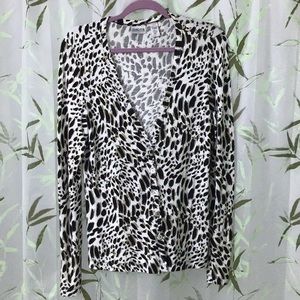 Chico’s Animal Print Cardigan Sz.1 (8-10) 94%Rayon